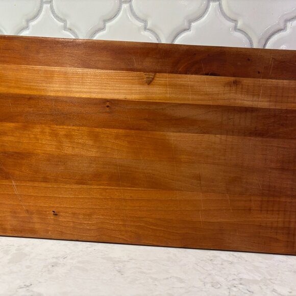 Vintage Charcuterie, Cheese or Cutting Board with Cross Stitch Pineapple Inlay - Picture 2 of 6